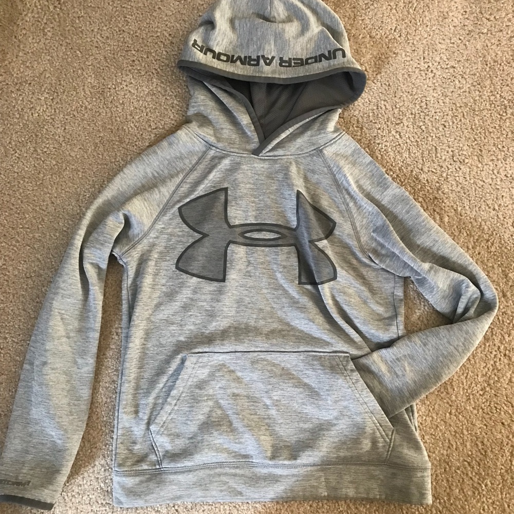 Gray Under Armour Hoodie Boys Medium 10/12